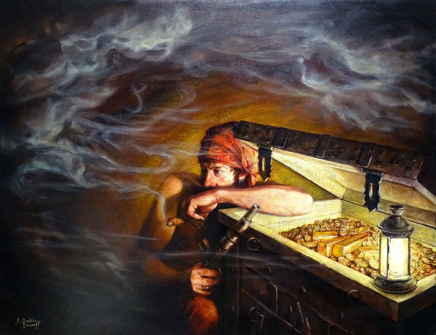 L'insomniaque Alexandre Barbera-Ivanoff Original painting for sale