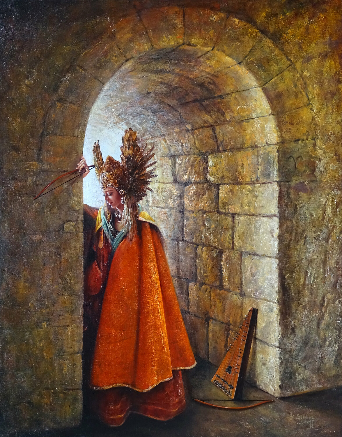 La Meurtrière Alexandre Barbera-Ivanoff Original painting for sale