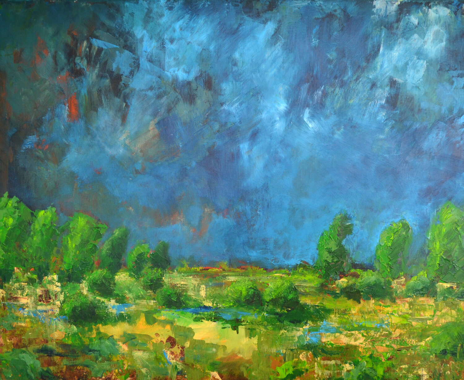Nature reserve 'Heggengebied Nisse'  painting Wim Van De Wege Original painting for sale