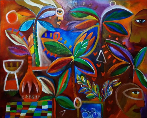 La planta mecida suavemente por el viento del Istmo by Jaime Lupercio, Painting for Sale on Select