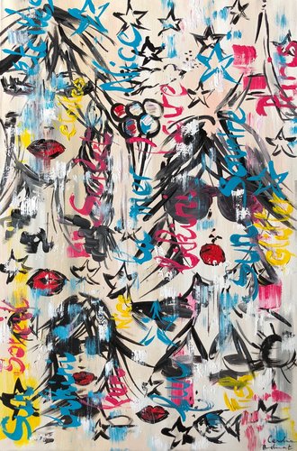 Voir les étoiles à Nice by Caroline Montigneaux, Painting for Sale on Select