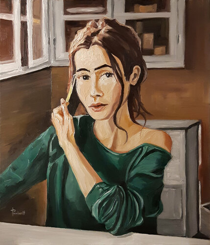 Callgirl by Thomas Pramhas, Painting for Sale on Select