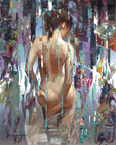 Nude in cosmic rays by Vadim Dolgov, Painting for Sale on Select