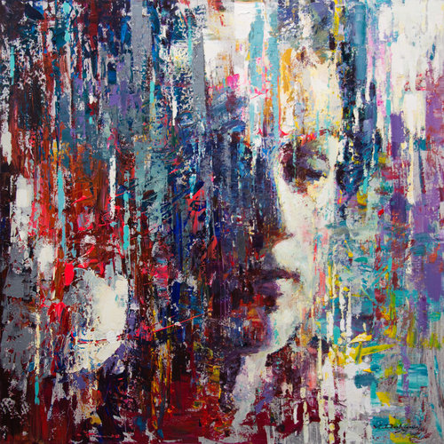 Looking through the rain by Vadim Dolgov, Painting for Sale on Select