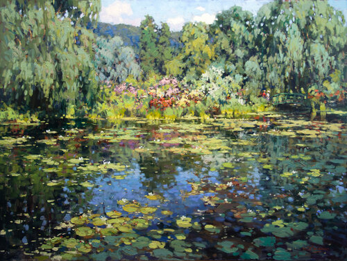 Pond in Monet's garden by Vadim Dolgov, Painting for Sale on Select