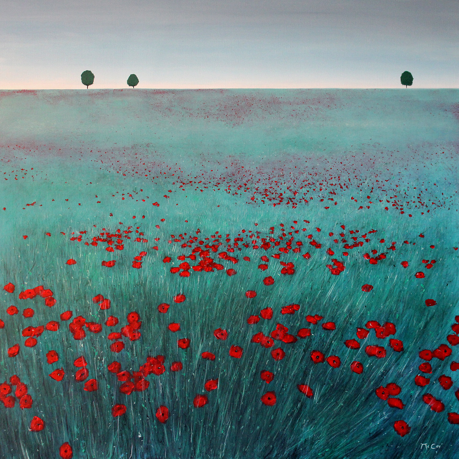 Poppy Field Kirstin Mccoy Originalgemälde zu verkaufen