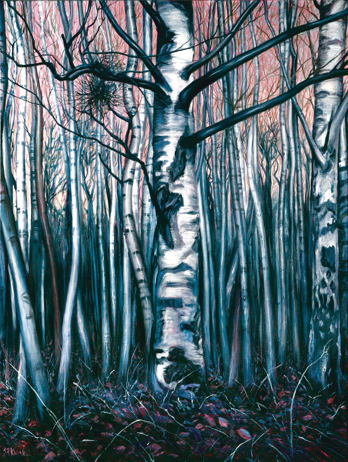 Birkenwald in Morsum/Sylt Jean-Pierre Kunkel Original painting for sale