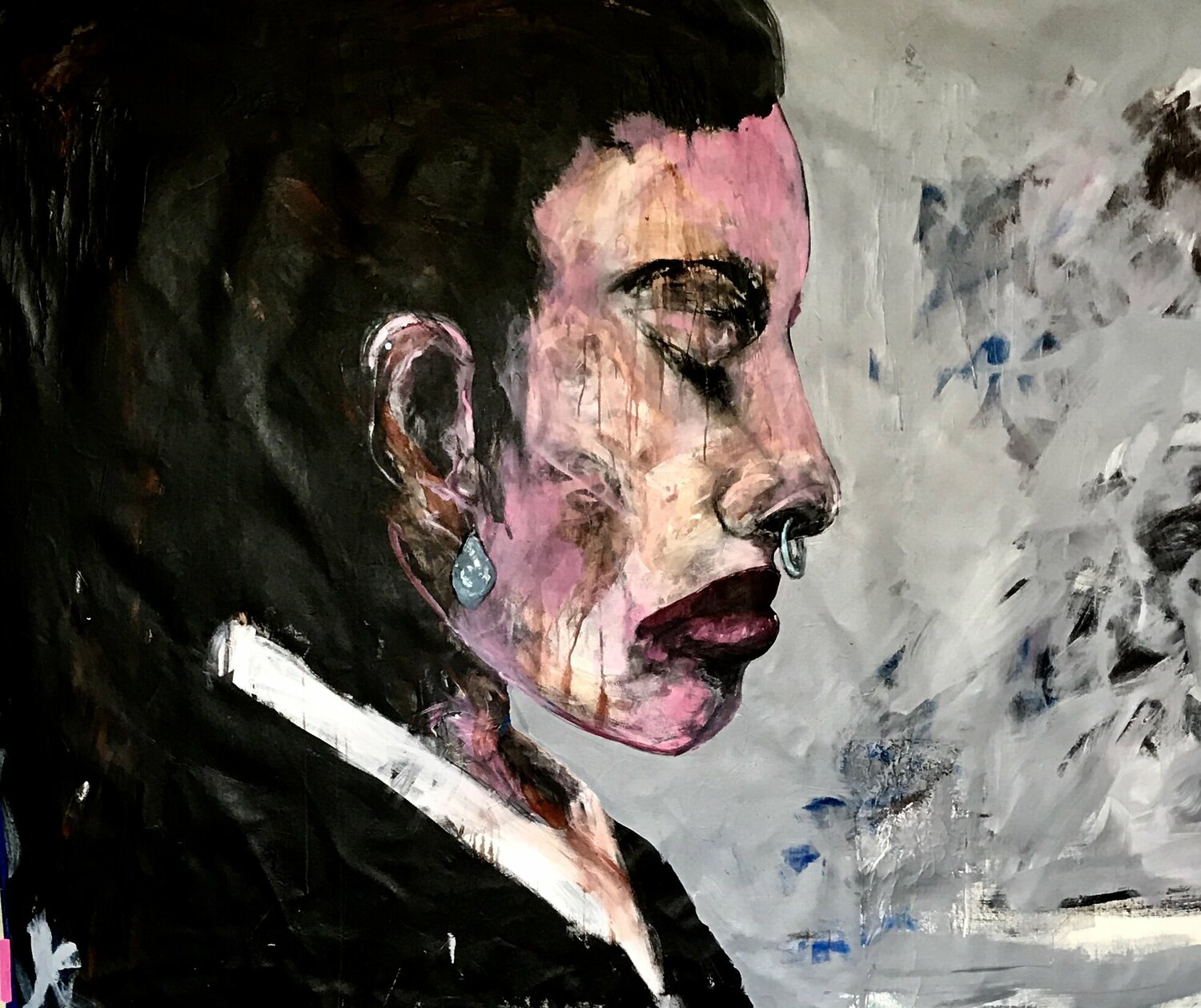 Woman in Profile Charlie Patton Original painting for sale