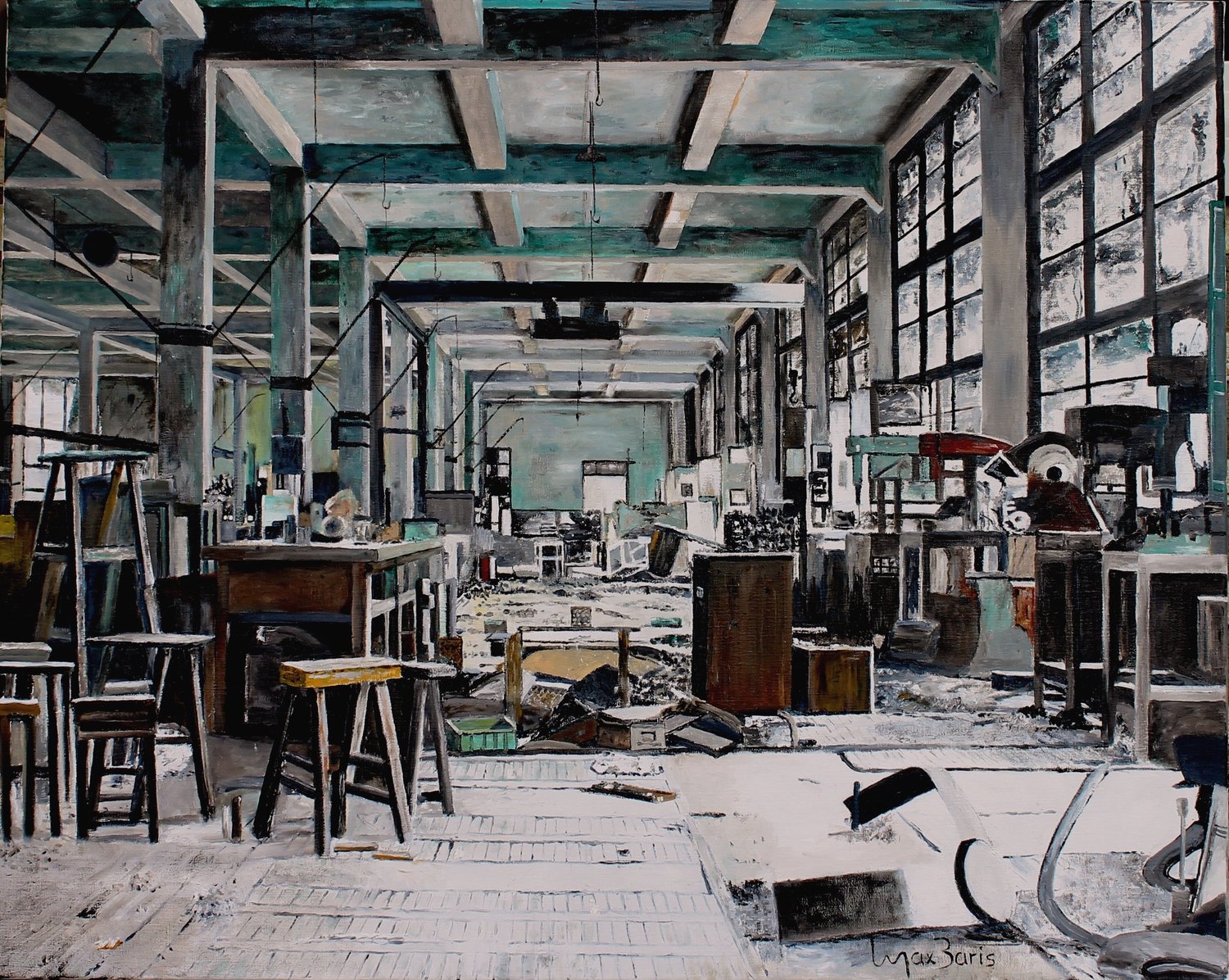 The Working Place Max Baris Original painting for sale