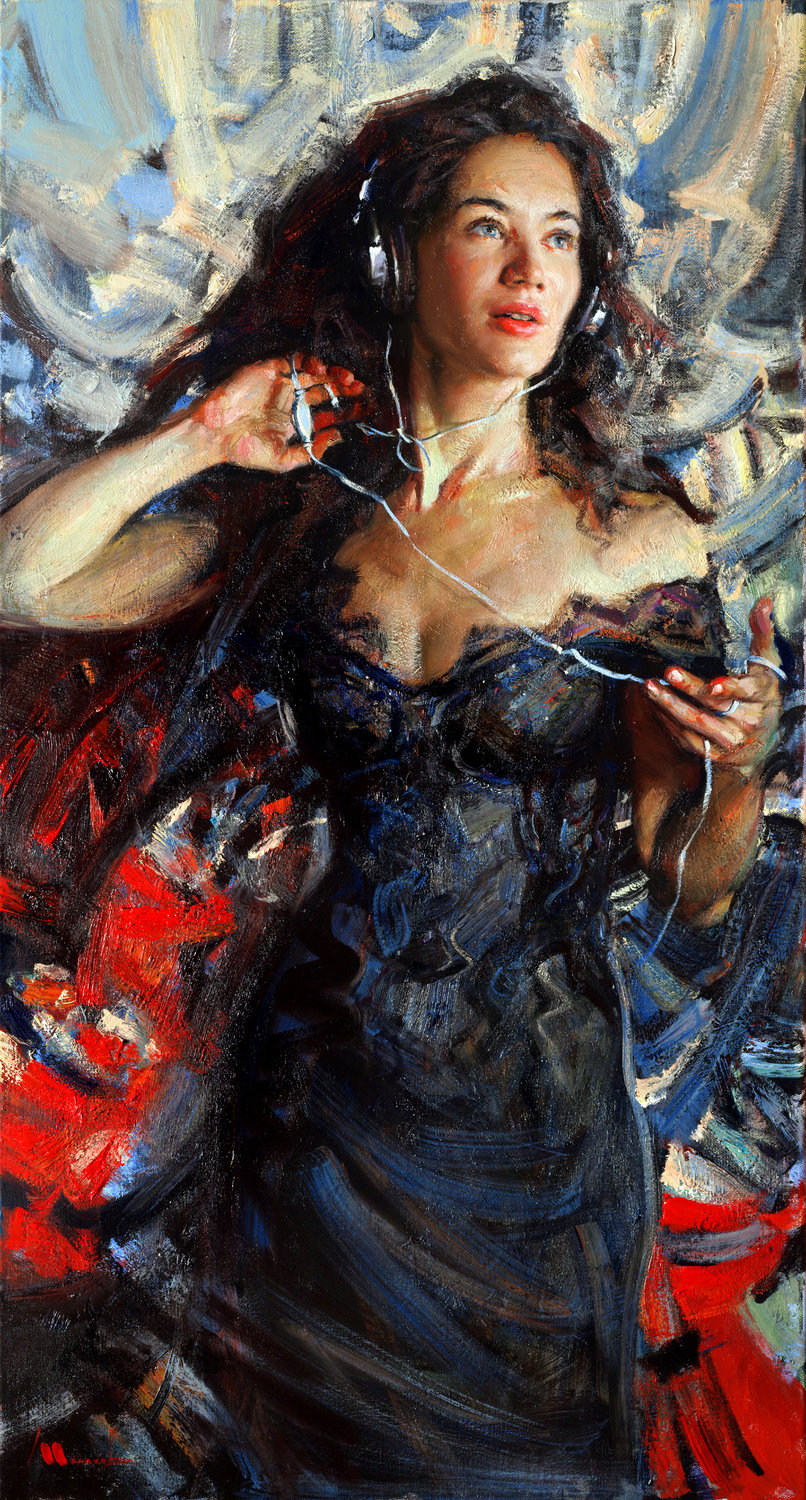 Music in my mind. Singing Evgeniy Monahov Original painting for sale