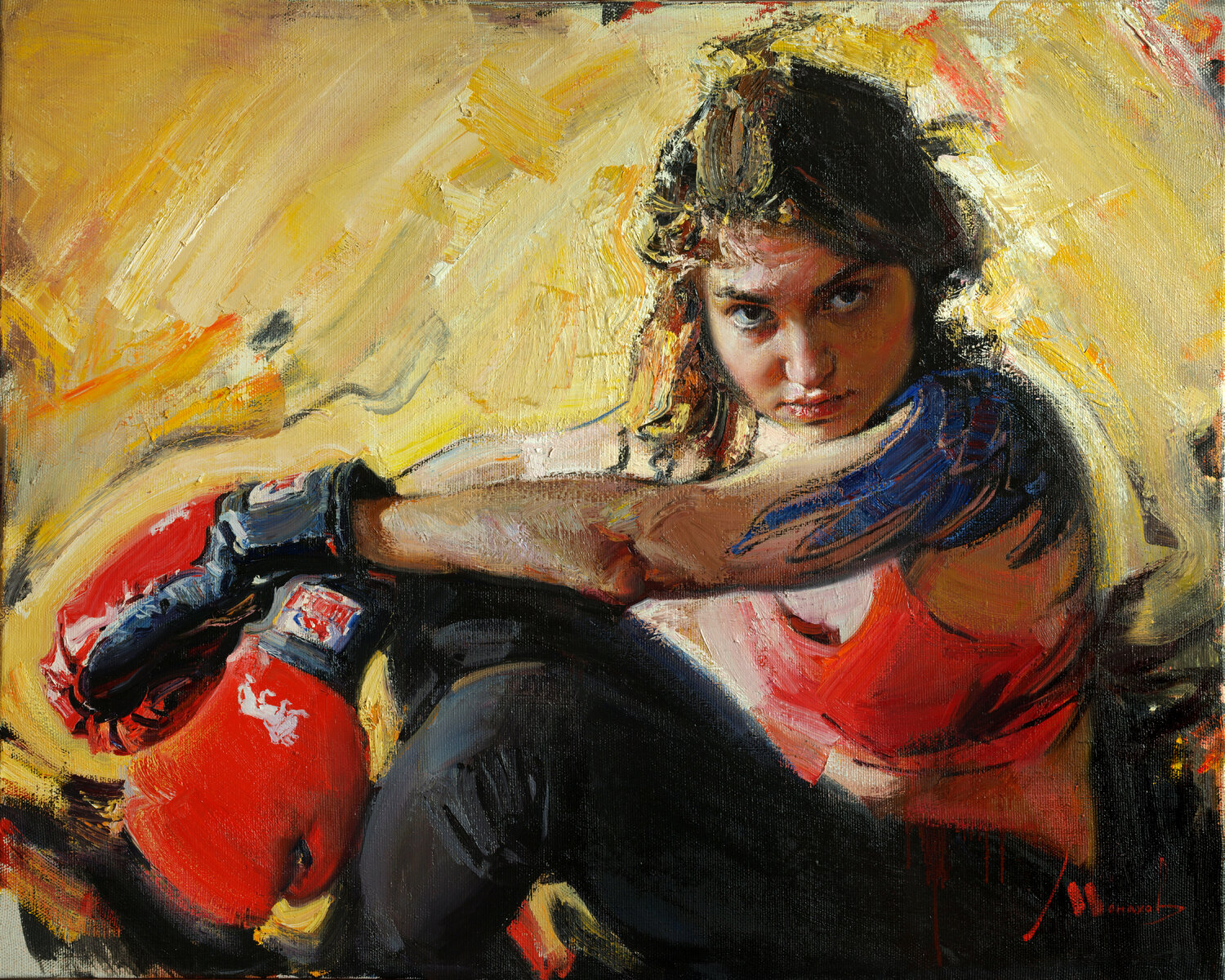 I always wanted to be a meek girl Evgeniy Monahov Original painting for sale