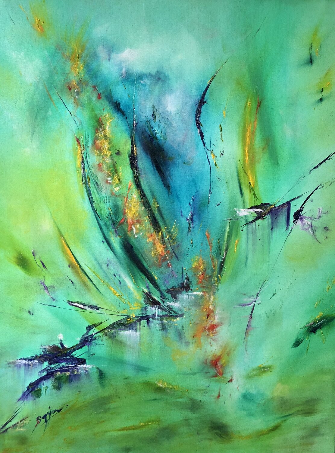 RICE PADDIES OF BALI Sandra Szaja Original painting for sale