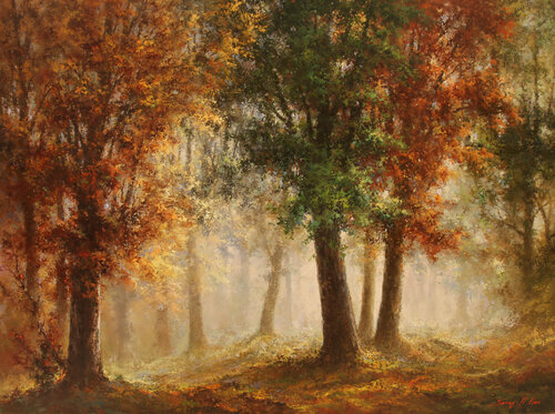 Enchanted Autumn Grove by Sang H. Han, Painting for Sale on Select