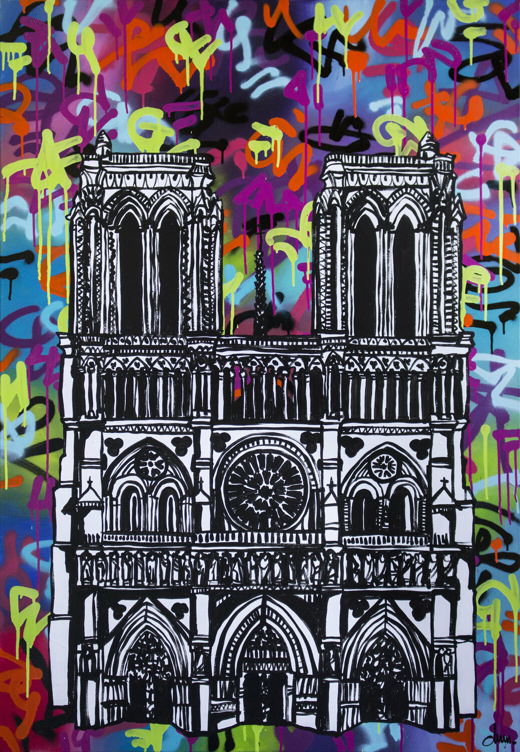 Impression of Notre-Dame Monika Mrowiec Original painting for sale