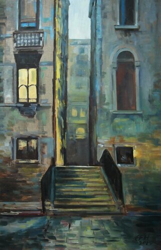 Before It Gets Dark by Ellen Fasthuber-Huemer, Painting for Sale on Select