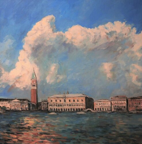 High Clouds Over The Serenissima by Ellen Fasthuber-Huemer, Painting for Sale on Select
