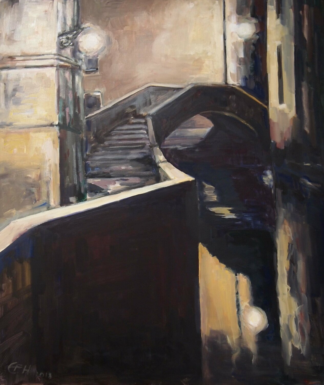 Venice,Light Reflections Ellen Fasthuber-Huemer Original painting for sale