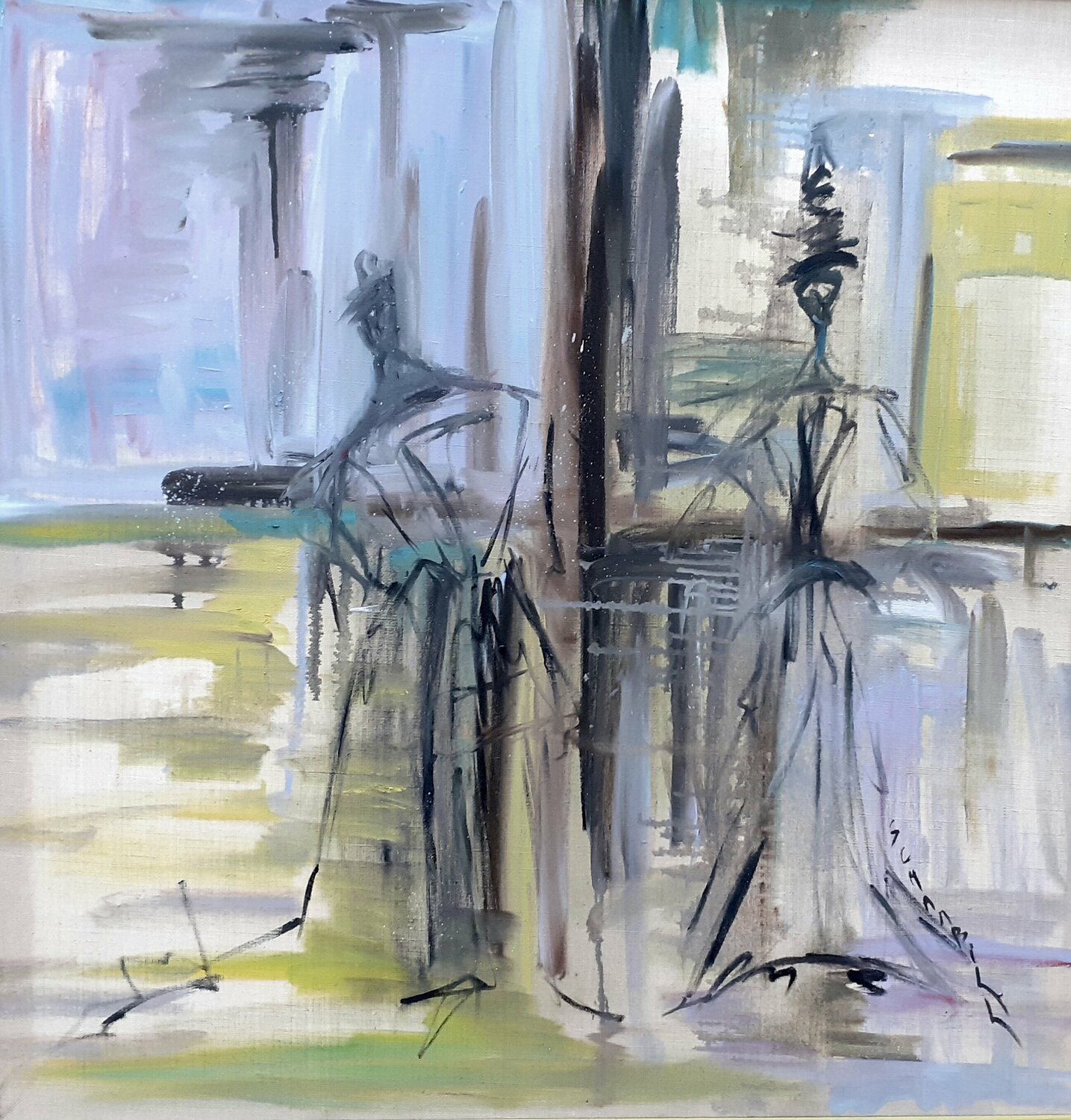 Journée au golf Sylvie Schambill Original painting for sale
