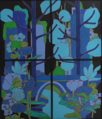Le pont bleu by Michel Marant, Painting for Sale on Select