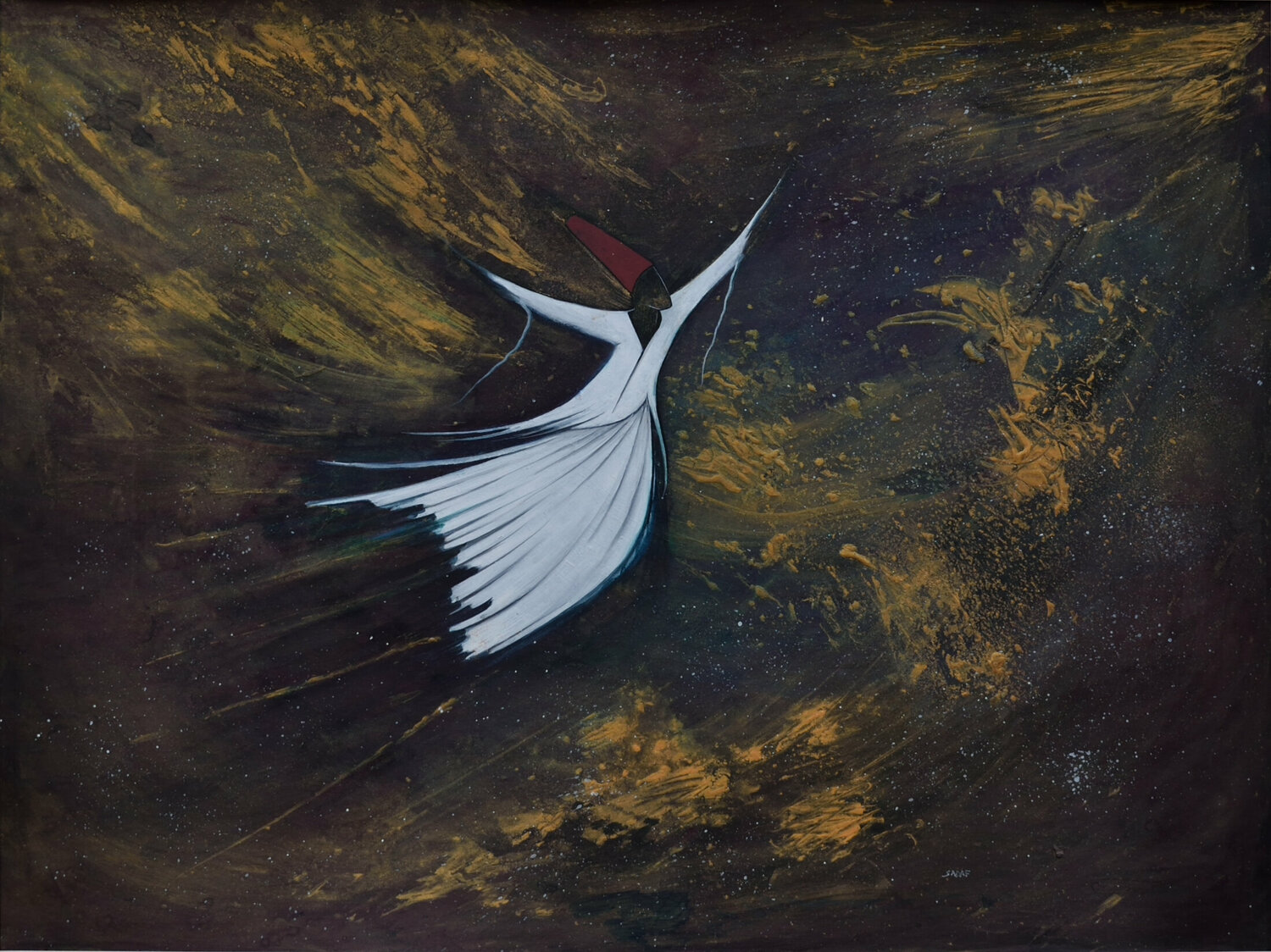 Journey Of A Whirling Dervish - 01 Sadaf Faraz Original painting for sale