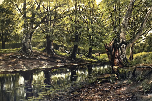 Por la ladera del río by Ricardo Fabian Bertona, Painting for Sale on Select