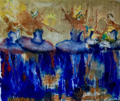Blaue ballerinas by Natalia Wüst, Painting for Sale on Select