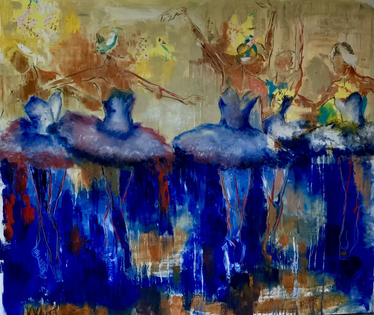 Blaue ballerinas Natalia Wüst Original painting for sale