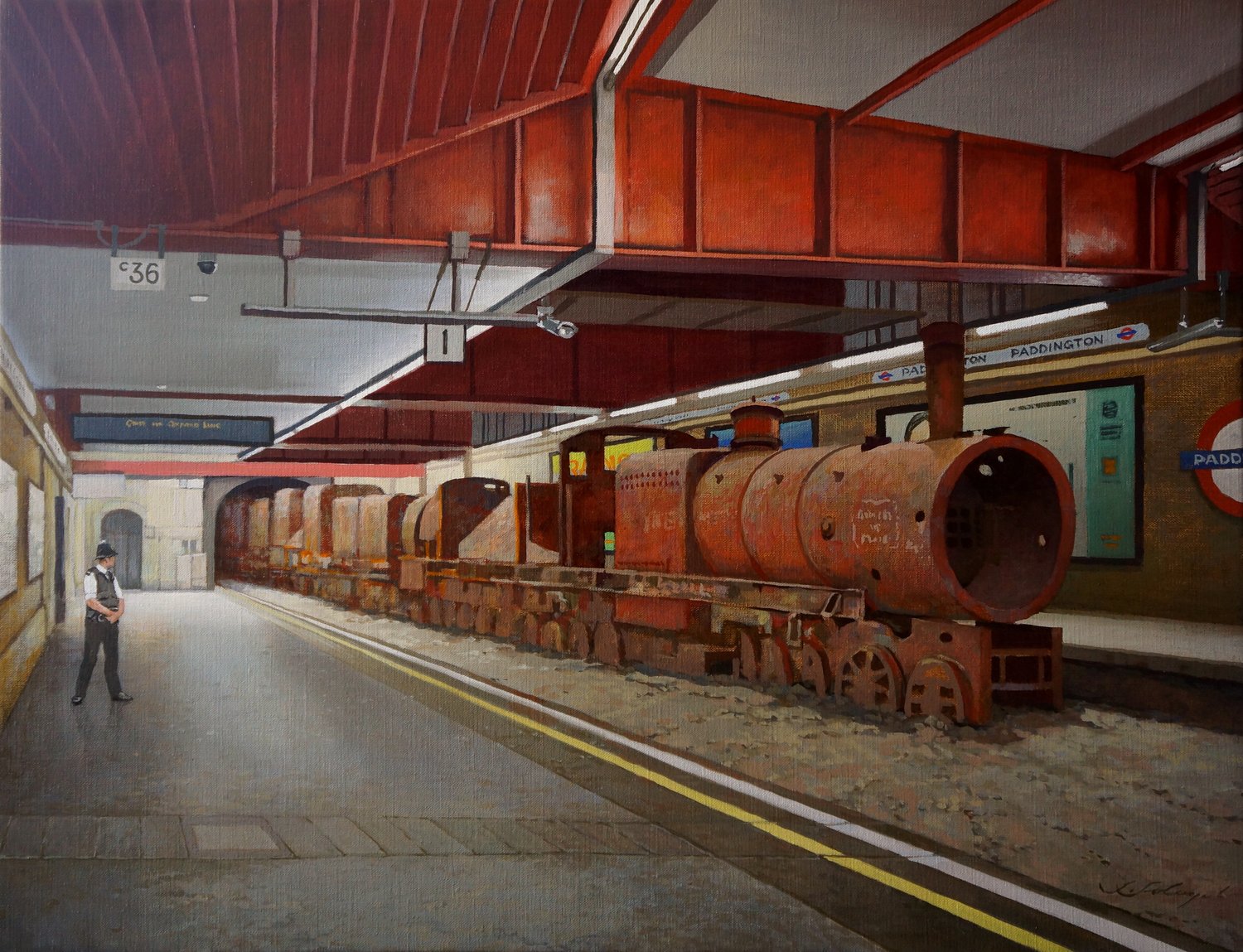 Metro Station Sergej Sologub Original painting for sale