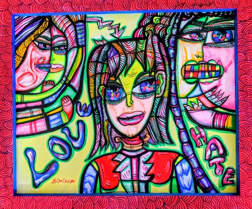 Love ou Hate by Laurentiu Dimisca, Painting for Sale on Select