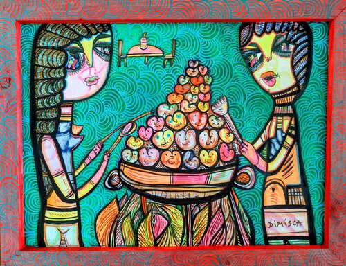 Master Chefs of Hearts by Laurentiu Dimisca, Painting for Sale on Select