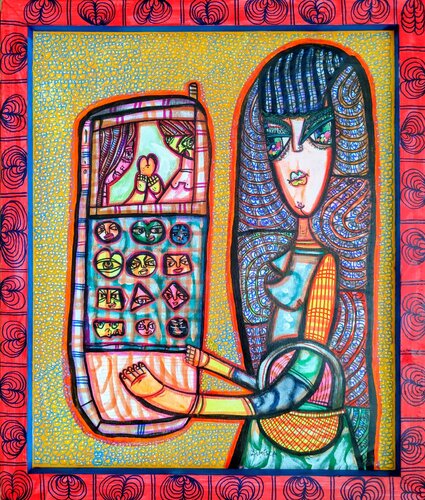 The Love Phone by Laurentiu Dimisca, Painting for Sale on Select