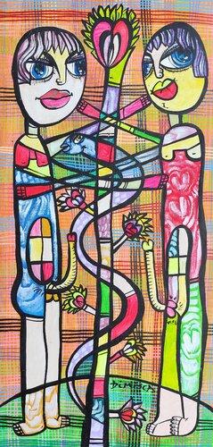 Erotism 10 Adam and & Adam contemporary's by Laurentiu Dimisca, Painting for Sale on Select
