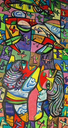 Motor plane, take me with you on a flight by Laurentiu Dimisca, Painting for Sale on Select