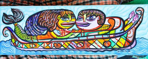The mermaid in love by Laurentiu Dimisca, Painting for Sale on Select