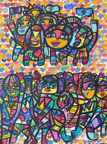 Love strike 4 by Laurentiu Dimisca, Painting for Sale on Select
