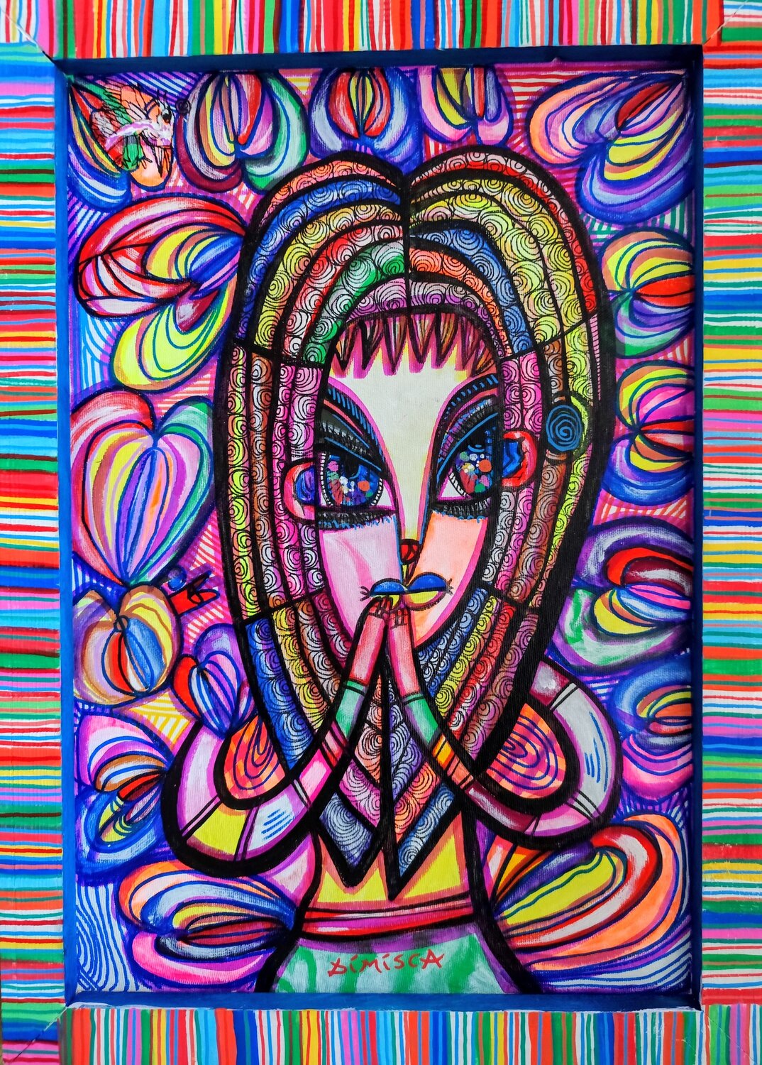 I am alone surrounded by love Laurentiu Dimisca Original painting for sale