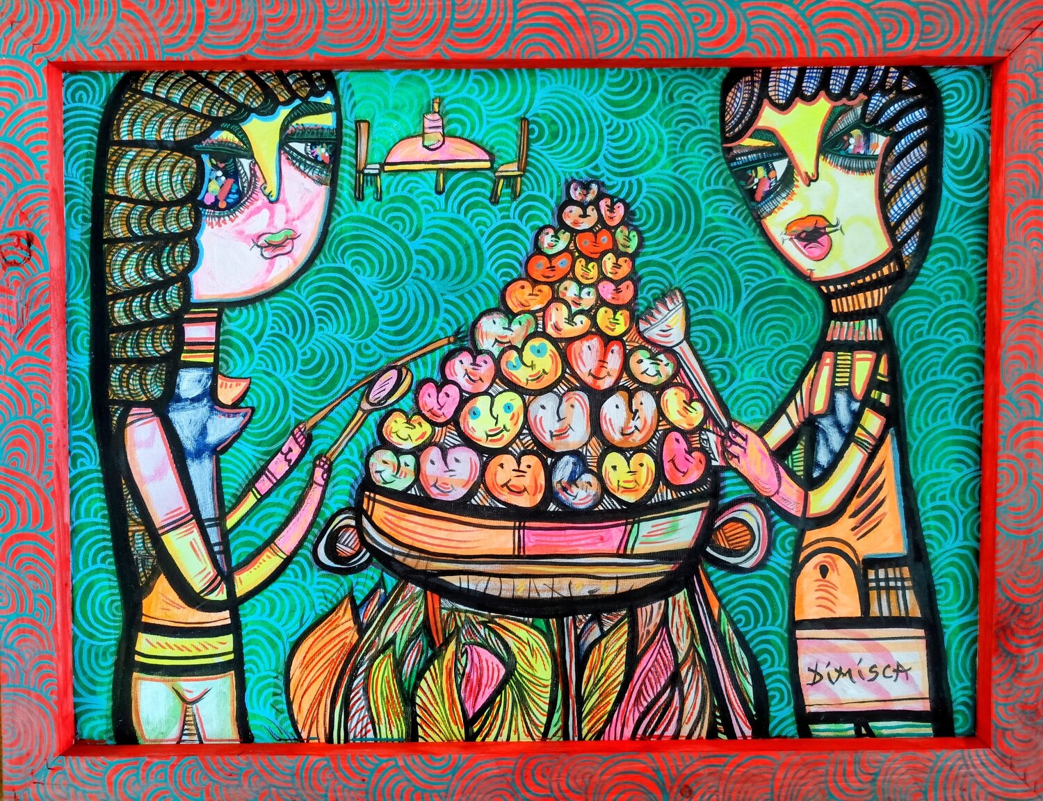 Master Chefs of Hearts Laurentiu Dimisca Original painting for sale