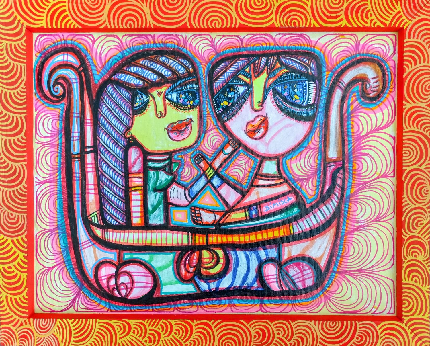 I wash you with love Laurentiu Dimisca Original painting for sale
