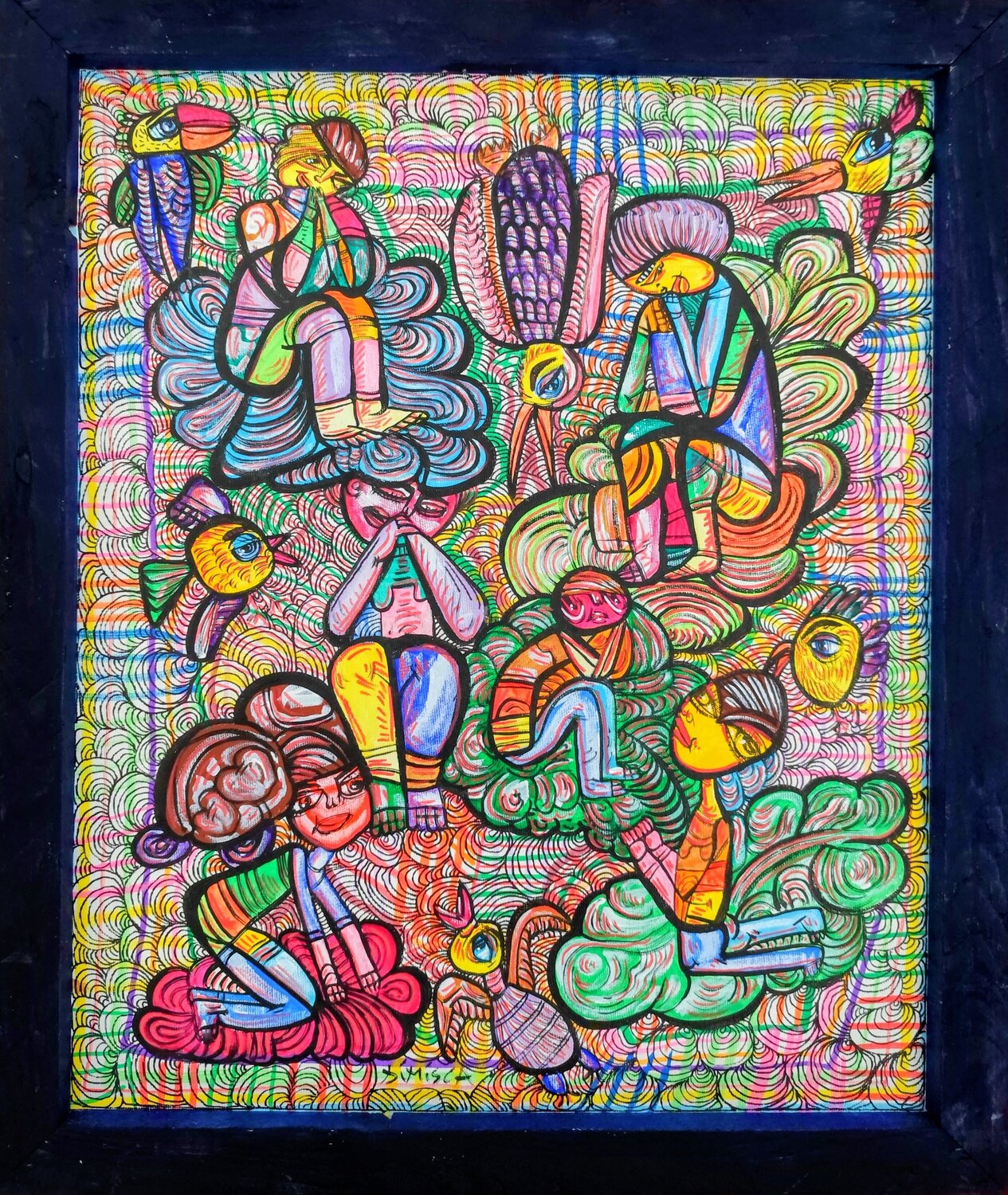 The thinkers in the heavens Laurentiu Dimisca Original painting for sale