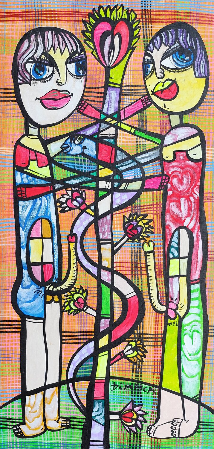 Erotism 10 Adam and & Adam contemporary's Laurentiu Dimisca Original painting for sale