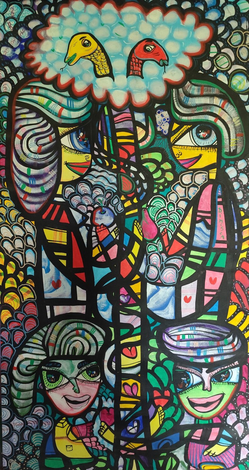 Adam & Eva contemporary Laurentiu Dimisca Original painting for sale
