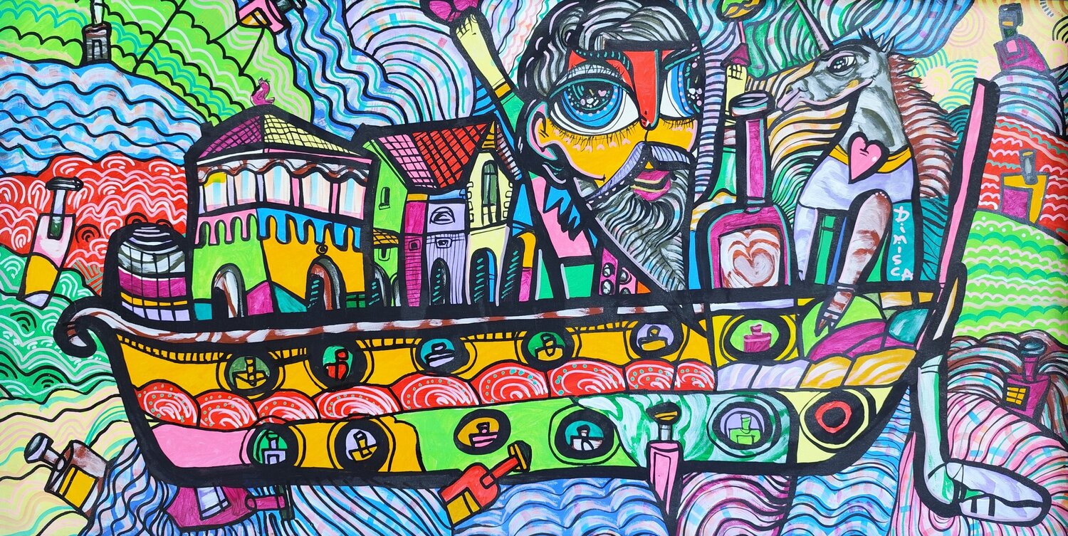 Let's go shopping Laurentiu Dimisca Original painting for sale