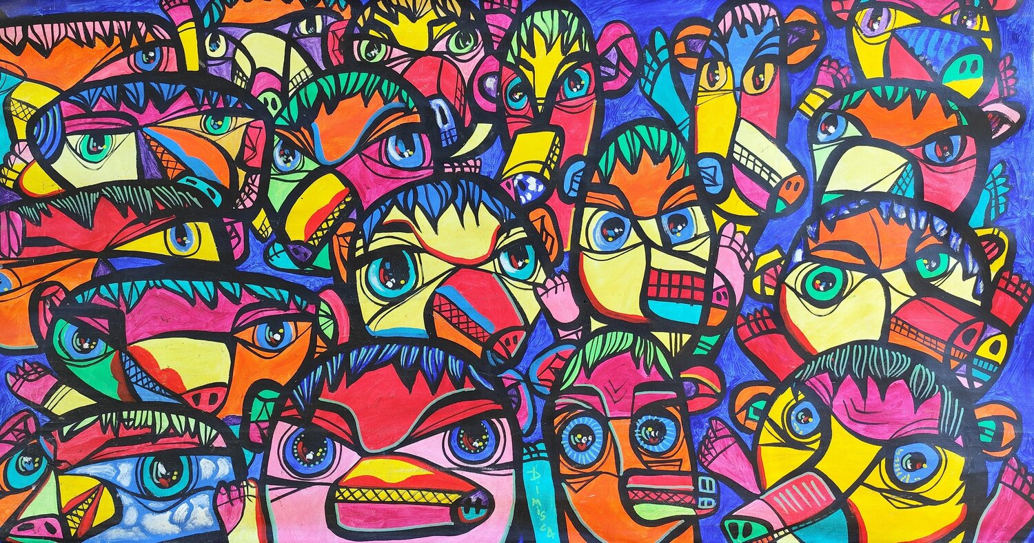 Masks Laurentiu Dimisca Original painting for sale
