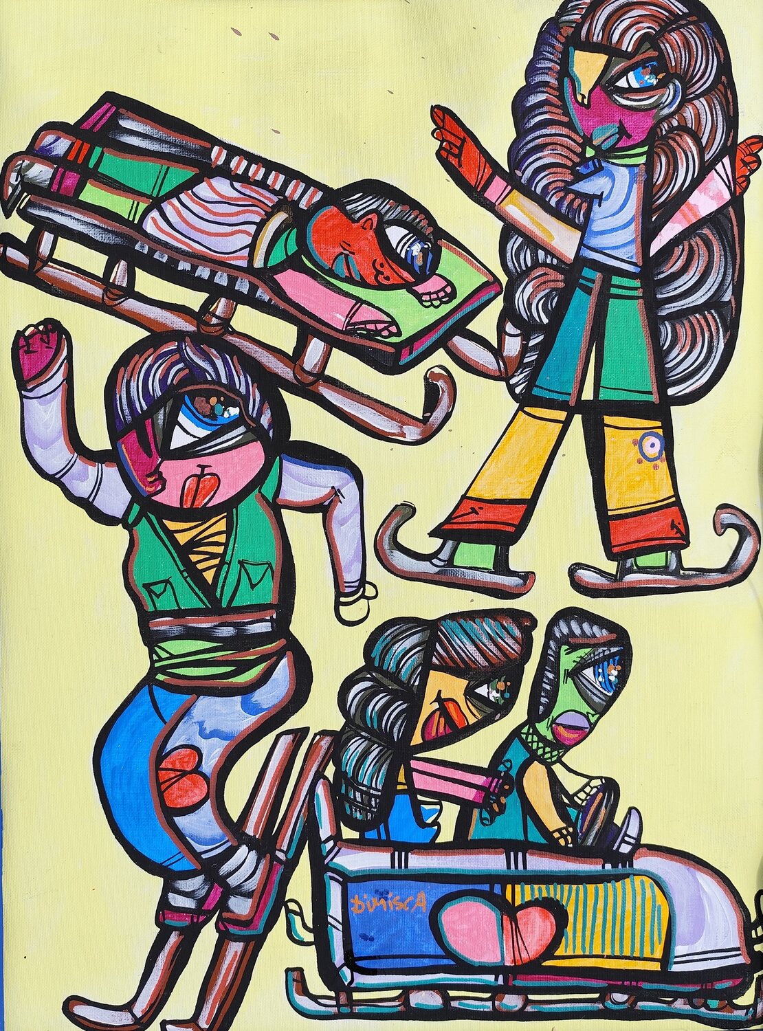 The colors of sport 3 Laurentiu Dimisca Original painting for sale