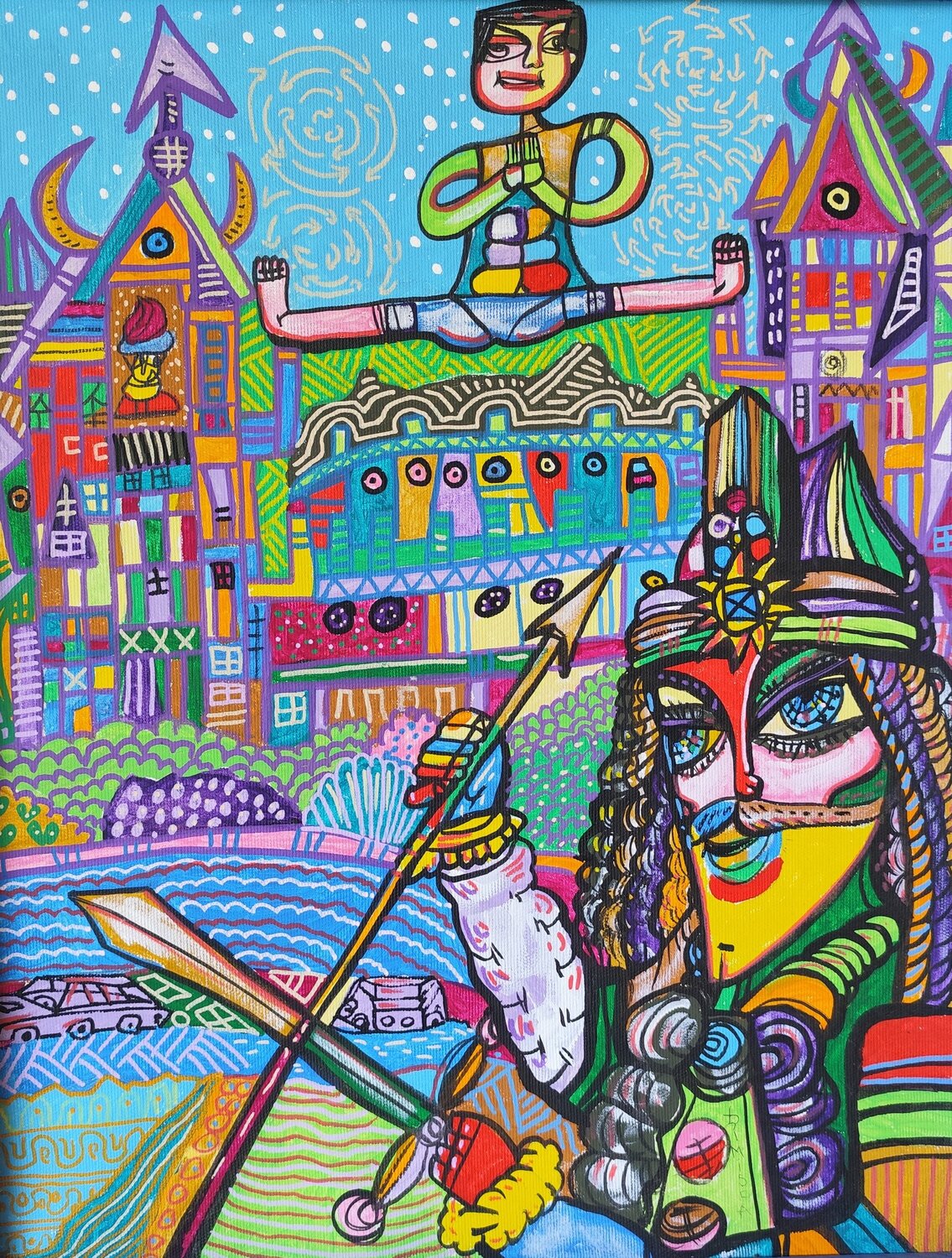 Vlad Tepes vs. Jean Claude van Damme? Laurentiu Dimisca Original painting for sale