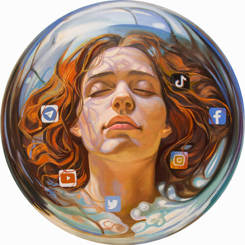 In einer Informationsblase N2 by Yaroslav Kurbanov, Painting for Sale on Select