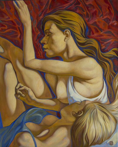 Girlfriends 1 by Yaroslav Kurbanov, Painting for Sale on Select