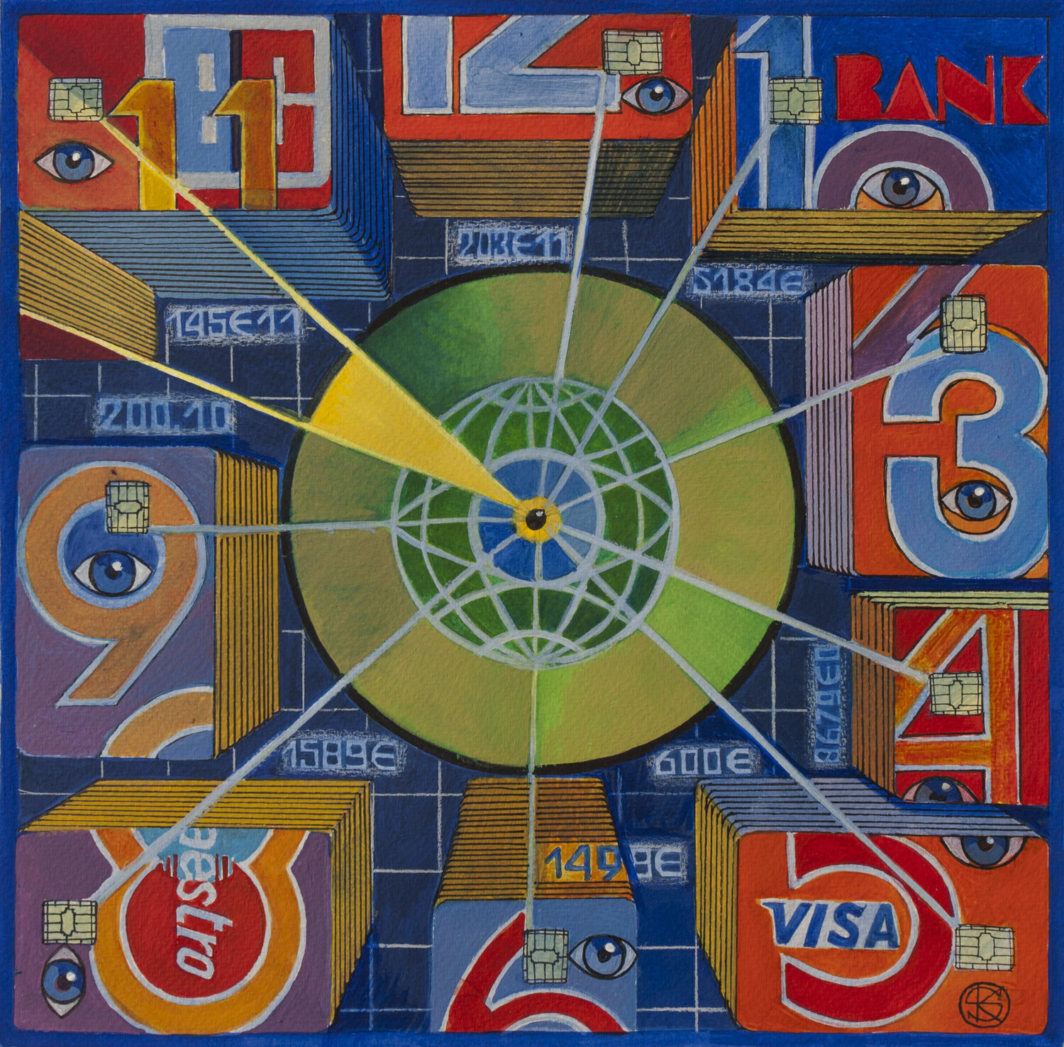 "24/7  monitoring" Yaroslav Kurbanov Original painting for sale