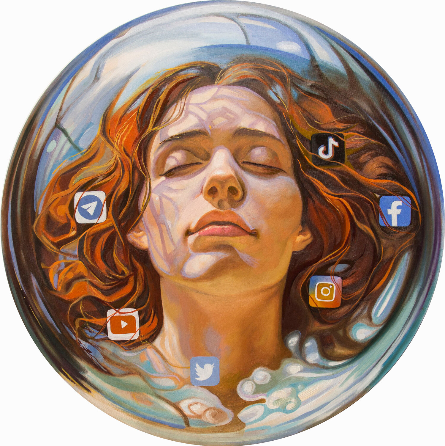 In einer Informationsblase N2 Yaroslav Kurbanov Original painting for sale
