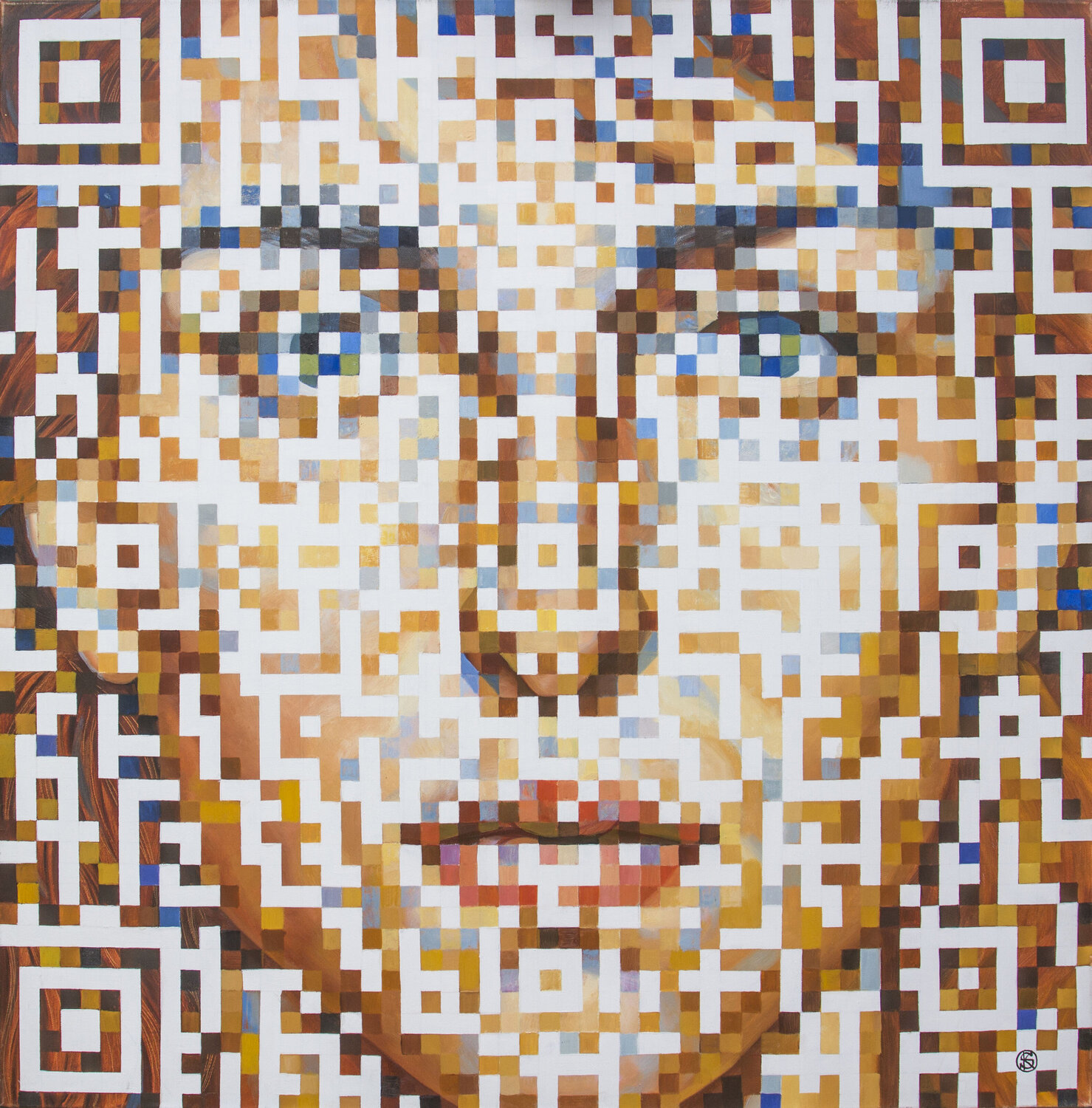 "Q-CODE 1" Yaroslav Kurbanov Original painting for sale